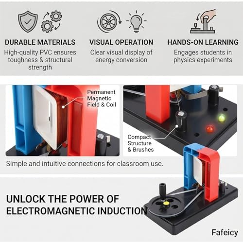 Fafeicy Hand Crank Generator DIY Educational Physics Teaching Model for Middle & High School Students - Image 4