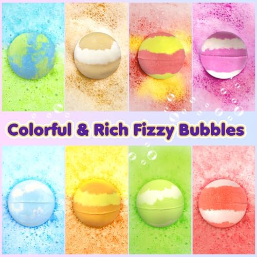 Bath Bombs for Kids with Toys Inside, 8 Light up Bath Bomb of Solar System Set, Planet Bath Bomb with Surprise Inside, Kid-Friendly Bubble Bath Fizzies Gifts for Boys Girls - Image 6