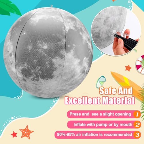 Shappy 20 Packs Moon Inflatable PVC Ball Bulk, 9.84 Inch - Image 4