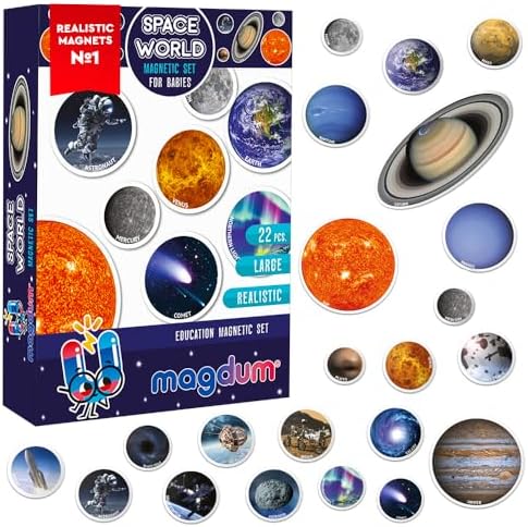 Magnets for Kids - Solar System, Planets - 22 PCS - Educational Set by magdum
