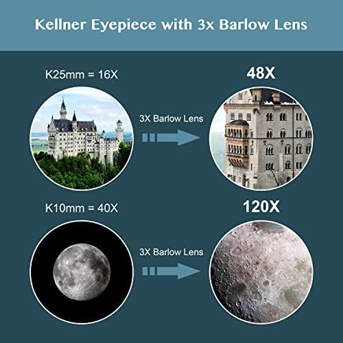 AOMEKIE 40070 Astronomy Telescopes for Beginners and Adults with K10 and K25 Eyepieces 70mm Travel Telescope Adjustable Tripod 3X Barlow Lens Phone Adapter（with Backpack ） - Image 2