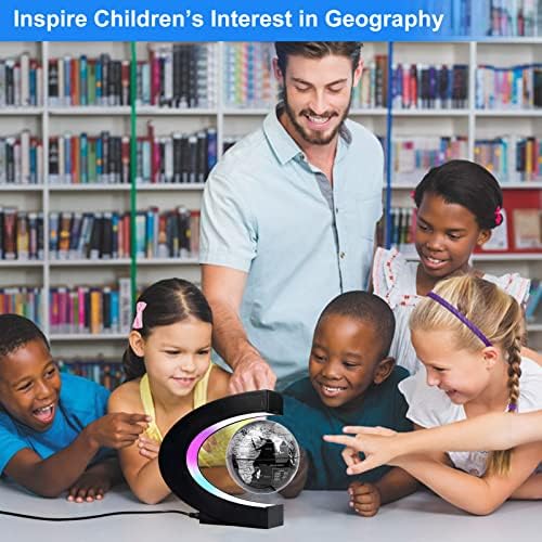 Flagest Magnetic Levitation Floating Globe, C Frame Levitating Globe with LED Lights, Cool Gadgets for Men Boys and Girls, Cool Tech Gifts for Office Bookshelf Home Desk Decor - Image 4
