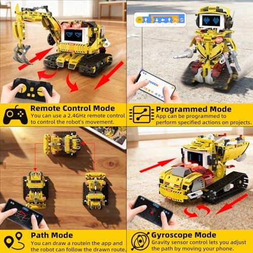 5 in 1 Robot Building Set with RC & APP for Boys Kids Ages 8-14 - Image 6