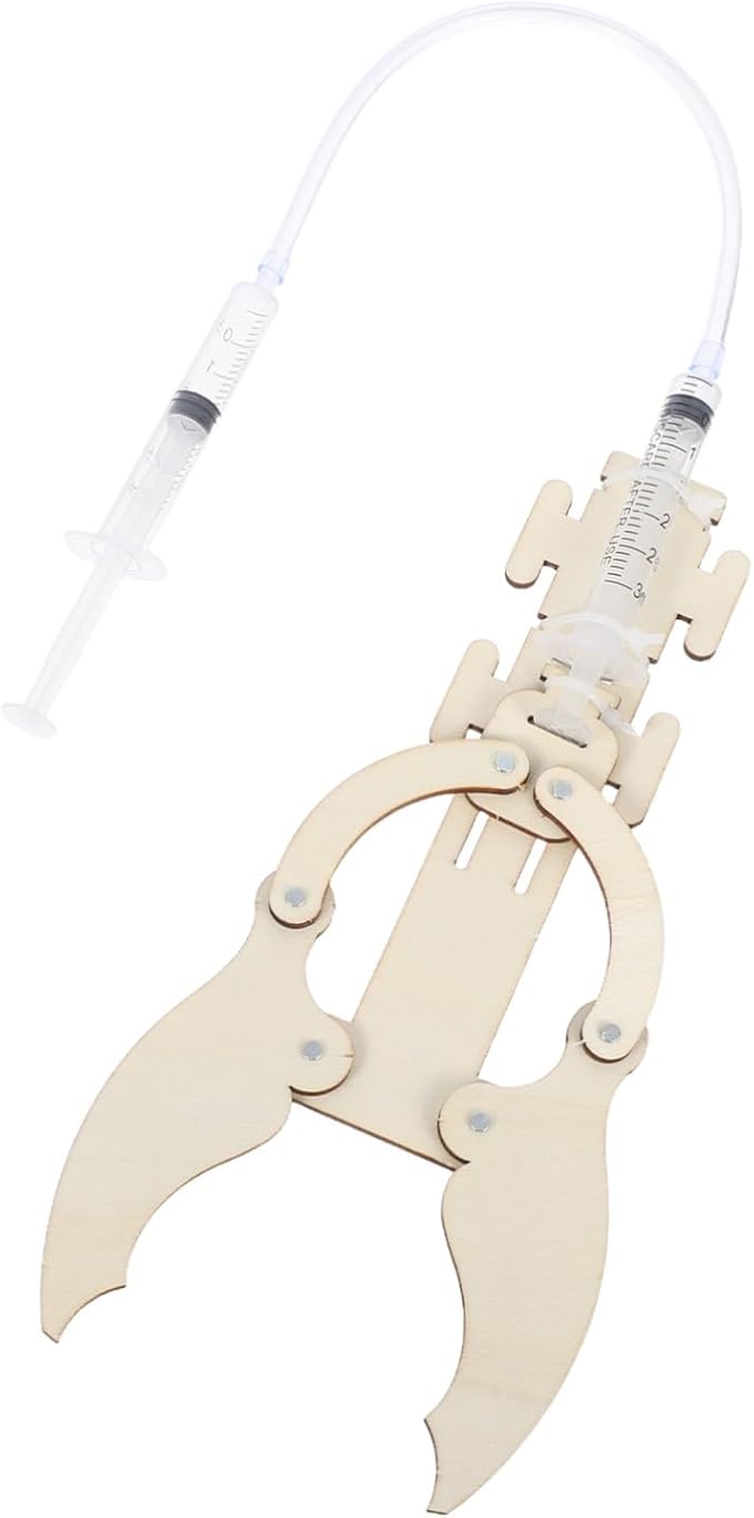 3 Sets Hydraulic Robotic Arm Wooden Building Kit DIY Bionic Mechanical Hand Stem Educational for Boys Interactive Science Project