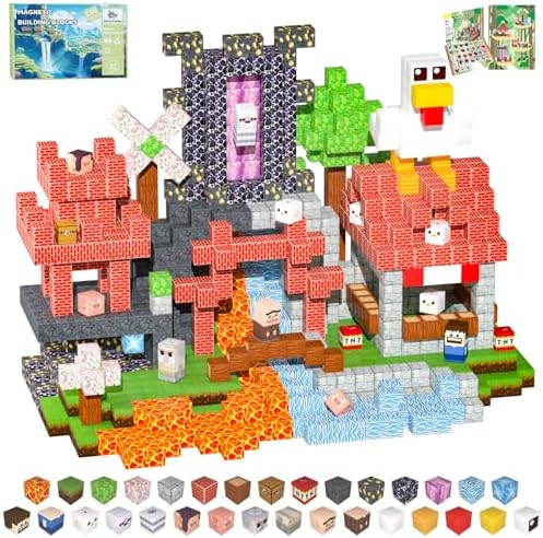 Magnetic Blocks, 150PCS Light Up Building Cube Toys Gifts for Kids by SSAWER