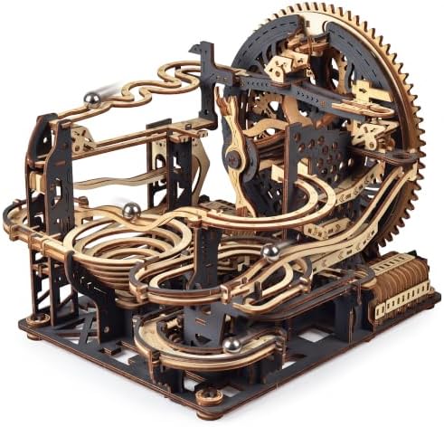 3D Wooden Puzzle for Adults, Marble Run Mechanical Model Kit with Gear Driven Ball Track, DIY Wooden Building Set, Brain Teaser STEM Craft Gift for Men, Women and Puzzle Lovers - Image 2
