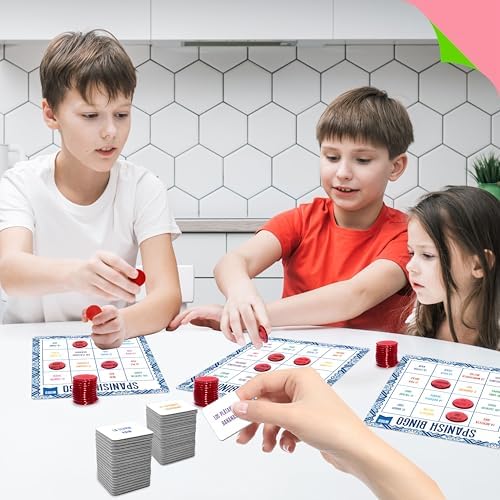 SpriteGru Spanish Bingo Game, 25 Bingo Board Spanish & English Vocabulary Word Game Bilingual Educational Toys for Language Learning - Ages 5 and up (Up to 25 Players) - Image 7