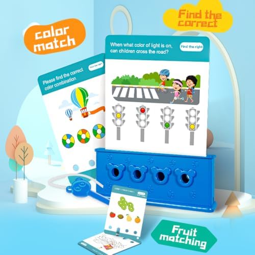 Xuoent Toddler Educational Matching Game for Ages 3+, Logic Puzzle Flash Cards with Key Toy, Preschool Montessori Learning Activity for Brain Development & Fine Motor Skills(Level 1+2+3) - Image 6