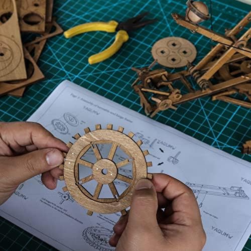 Adjustable Crossbow Siege Ancient Chariot Catapult Machinery Stone-Thrower Slingshot 3D DIY Wooden Puzzle Tabletop Game Model Kits Stem Projects Trebuchet Desktop Toy Birthday Gift - Image 4