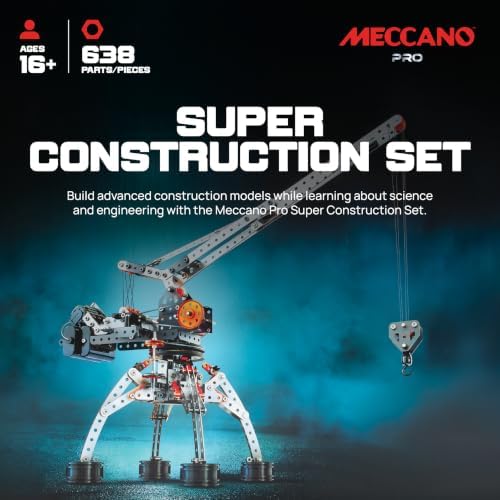 MECCANO Erector Super Construction 25-in-1 Motorized Building Set, Steam Education Toy, 638 Parts, for Ages 10+ - Image 2