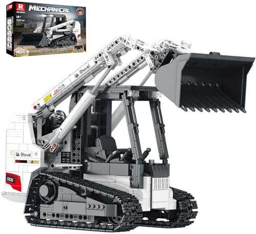 Reobrix Bobcat Skid Steer Excavator Building Set for Adults, Dual Control APP&Remote Control Construction Vehicle Toy, Collectible Mechanical RC Loader, Collectible Gift for Men and Adults by Reobrix