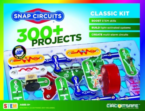Snap Circuits Classic SC-300 Electronics Exploration Kit | Over 300 Projects | Full Color Manual Parts | STEM Educational Toy for Kids 8+ 2.3 x 13.6 x 19.3 inches by SnapCircuits