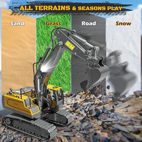 Remote Control Excavator Toy, 11CH 2.4GHz Excavator RC Construction Vehicle - Image 5