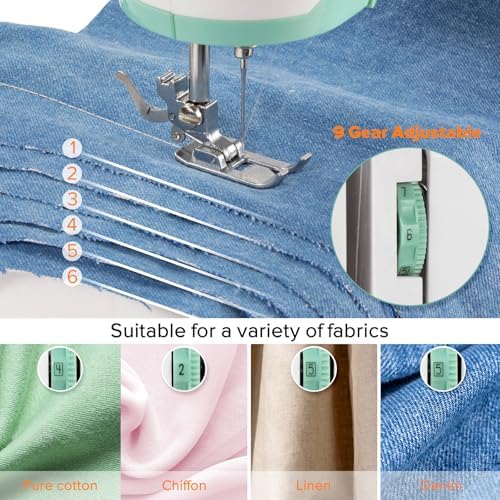 Sewing Machine for Beginners, Mini Sewing Machine with Sewing Kits, Electric Portable Sewing Machine with Full Featured, Built-in 12 Stitches, Twin Needle - Image 3
