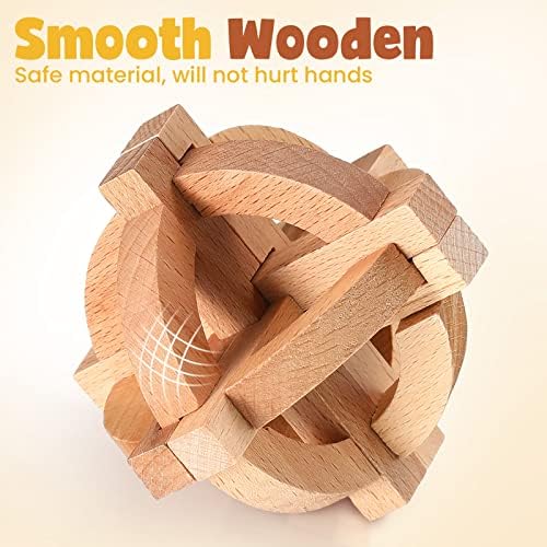 34 Pcs Metal Brain Teaser Puzzles for Kids Adult 3D Wooden Mind Games Puzzle Cube Wooden Brain Games Block Metal Wire Unlock Interlock Game Educational Logic Mind Desktop Toys - Image 3