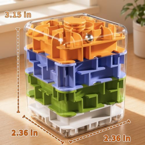 4 Layer 2-in-1 3D Rolling Ball Fidget Spinner, 3D Brain Teaser Puzzle Game, Education Sensory Toys Birthday Gift for Kids Adults 4 5 6 7 8 Years Old Boys Girls - Image 3