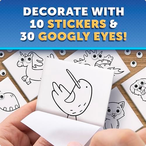Blue Marble Magnetic Tile Art Craft Kit - Paint Your Own Magnetic Mini Tiles, Includes 10 Tiles, Magnets, 6 Paints, Brush, Googly Eyes & Transfer Stickers, Magnet Art Kit, DIY Magnets for Kids - Image 5