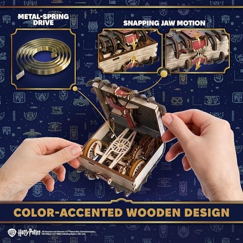 UGEARS Harry Potter The Monster Book of Monsters - 3D Wooden Puzzles for Adults, Mechanical Wooden Model Kits for Adults to Build, DIY Building Craft Kit, Brain Teaser Puzzle, Hobby Gift 3D Puzzle - Image 6