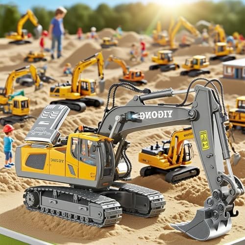 Excavator Set，rc Dump Truck Command The Site Conquer The Dir，2.4Ghz Remote Control Construction Vehicle Set Children's Toys，Alloy Material Simulate True Scale (Excavator) - Image 3
