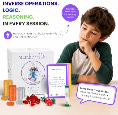 Numberella Deluxe Math Board Game Level 1 | Ages 7-10 | Times Tables STEM - Image 2