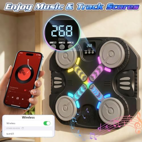 Music Boxing Machine for Kids, Smart Wall Mounted Wireless Punching Target - Image 2