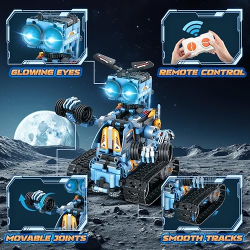 OKKIDY Robot Building Toys for Kids, 4-in-1 Rechargeable Remote Control RC Robotics STEM Building Block Kit RC Wall/Engineer Robot Toys for Boys Girls Ages 6 7 8 9 10 11 12+ (813PCS) - Image 5