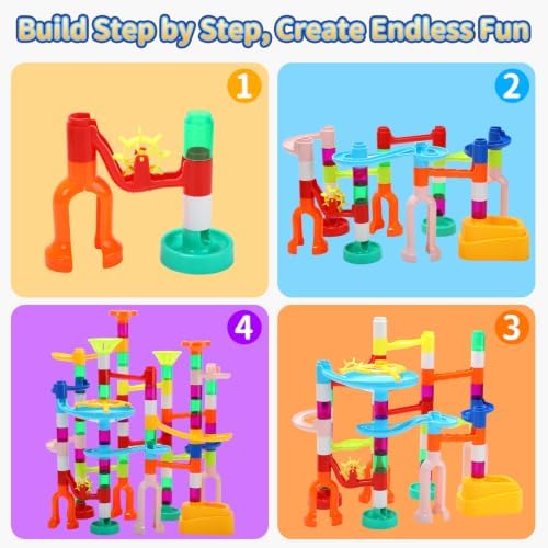 EagleStone 105PCS Marble Run Kit Marble Maze Construction Building Toy Set - Image 3