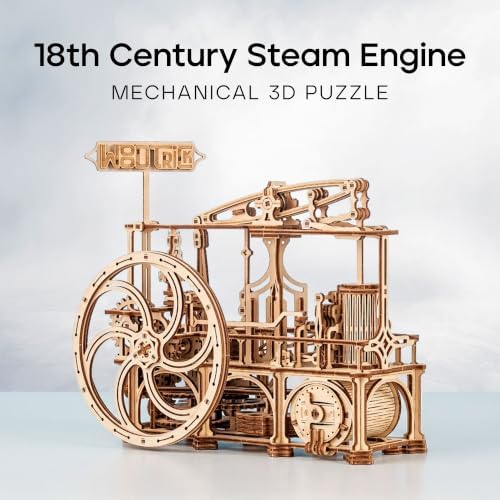 Wood Trick Steam Engine 3D Wooden Puzzles for Adults to Build - Image 2