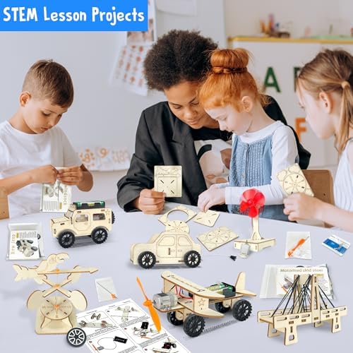 kortes 24Pack STEM Kits for Kids Classroom, Science Building Project Craft for Ages 8 9 10 11 12, 3D Wooden Model Kit, STEM Toys for Boys Girls Birthday Gifts Party Favors School Exchange Gifts - Image 7