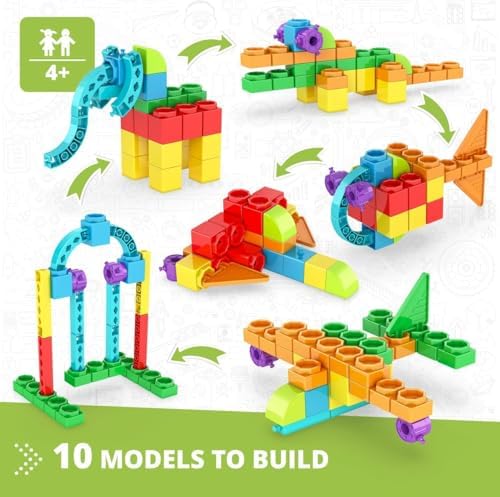 Engino STEAM Maker Junior- 10 Model Set, Stackable Building Blocks for Kids 4+, STEM Building Toys, Engineering Kit for Young Inventors, Educational Toys, Gift for Boys & Girls - Image 3