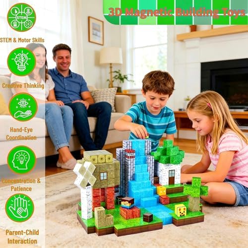 100PCS Magnetic Cube Building Blocks, STEM Educational Toy Ages 3-8 - Image 2