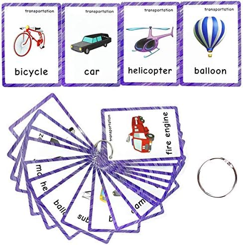 SANTSUN Set of Transportation Flashcards for Toddlers(22 pcs)| Kids Vocabulary Picture Montessori Pocket Cards | Perfect for Preschoolers & Kindergarteners, Teacher/Autism Therapists Tools by SANTSUN