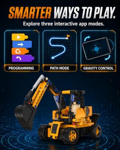 5-in-1 STEM Building Kit, RC Excavator or Crane Toy, Ages 8-13 - Image 6