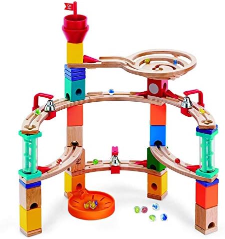 Hape Castle Escape - Quadrilla Wooden Marble Run Blocks - STEM Learning, Building & Development Construction Toy - Counting, Color & Problem Solving for Ages 4+, 101Piece, Multi Color (E6019) by Unknown