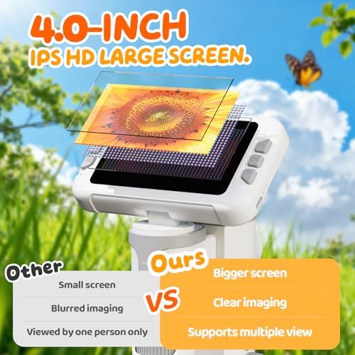 1600X Kids Microscope, 1080P Digital Microscope with 4.0" Screen - Image 3