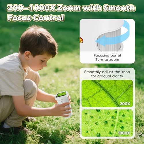 Alotwan Kids Microscope Handheld, Digital 1000X Zoom Pocket Microscope - Image 4