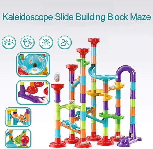 Jutoe 93Pcs Marble Run Set with 30 Glass Marbles Runs for Kids Girls Boys - Image 2