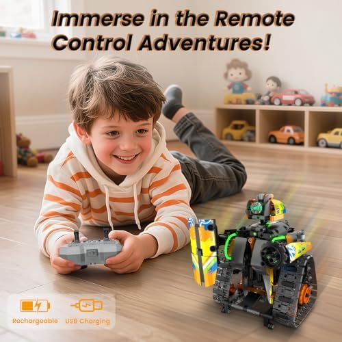 STEM Robot Building Kit with APP / Remote Control, 5 in 1 RC Robotic Car Toy for Kids Ages 8-12, Christmas Birthday Gifts for Boys Age 6 7 8 9 10 11 12+, DIY Build Set, Educational Science Projects - Image 4