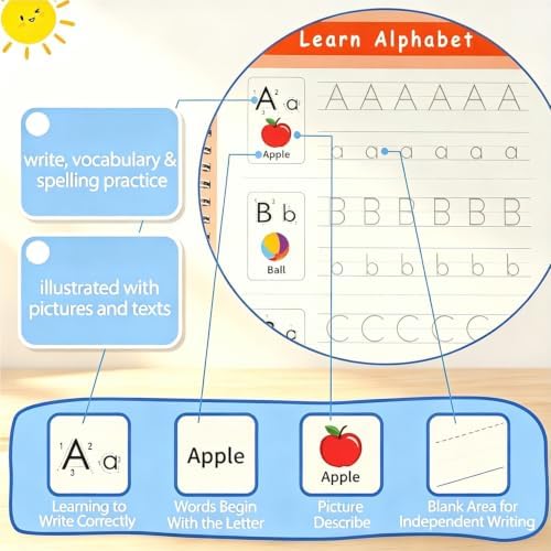 Magic Grooved Writing Practice Books for Kids, Reusable Tracing Workbooks - Image 5