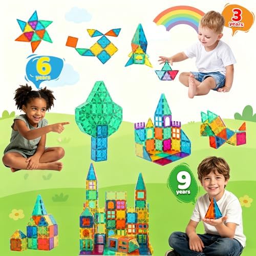 Bmag Magnetic Tiles, 67 PCS with 1 Car Building Blocks for Toddlers, 3D Magnet, STEM Educational Learning Building Blocks for Kids Children, Stacking Montessori Toys Gifts for Boys Girls - Image 4
