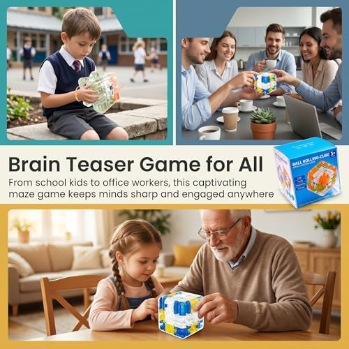 2 Pack 3D Maze Cube Ball Labyrinth Puzzle Brain Teaser Fidget Toy - Image 2