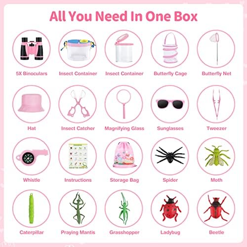 GIFTINBOX Bug Catcher Kit for Kids - Outdoor Explorer Toys Set for Kid - Bug Catching Kits with Binoculars Nature Adventure Toy for Girls Boys - Kids Exploration Gifts for Girl 3-12 Years Old - Image 4