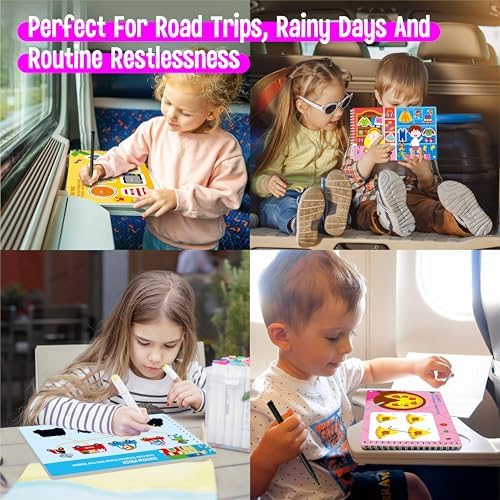 SpriteGru Sticker Activity Pad, 30 Different Scenes & 100+ Reusable Stickers, Dry Erase Brain-Boosting Puzzle Activities Book for Kids, Educational Toy for Road Trip, Airplane & Car Travel - Image 5