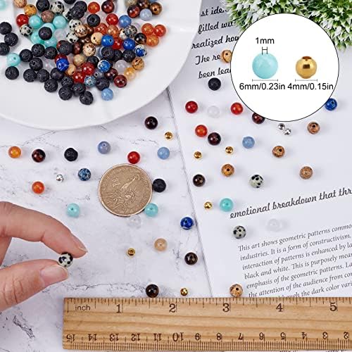 SUNNYCLUE 1 Box Solar System Planet Bead Natural Gemstone Beads 6mm Bulk Multilayer Beading Bracelet Making Kit Lava Rock Loose for Jewelry Making Universe Galaxy Sewing Scissors - Image 3