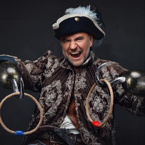Leitee 15 Pcs Pirate Hook Ring Toss Game Captin Pirate Party Toss Game for Kid with Dice Rope Rings for Family Outdoor Yard Sport Party Accessories Birthday Decor - Image 4