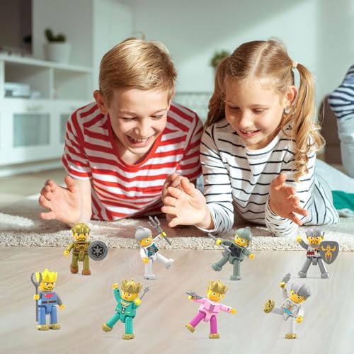 Picasso Toys Magnetic Action Figures Medieval King and Knights Character for Building Blocks Tiles Construction Toddler Toy Set Magnets Expansion Pack Educational STEM Pretend Playset PTA13 - Image 2
