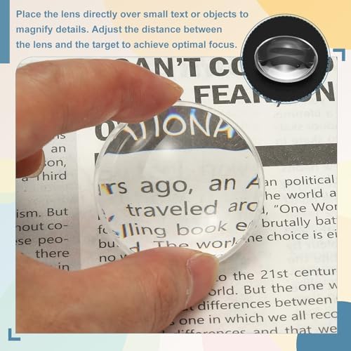 PATIKIL 20 Pack Biconvex Lens, 37mm Dia. 42mm Focal Length Aspheric Optical Lenses Magnifier Paperweight Acrylic Double Convex for DIY Office Desk Home Science Experiment Telescope - Image 4