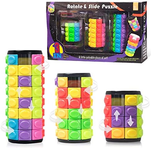 R.Y.TOYS Rotate and Slide Puzzle-Design Patent,Fidget Toys(Restore Order/Create Patterns) 8 Colors,4, 6 and 8 Layers-Detach Piece for Quick Play,Brain Teaser,Sensory Toy Gift,Easter Basket Stuffers by RYTOYS