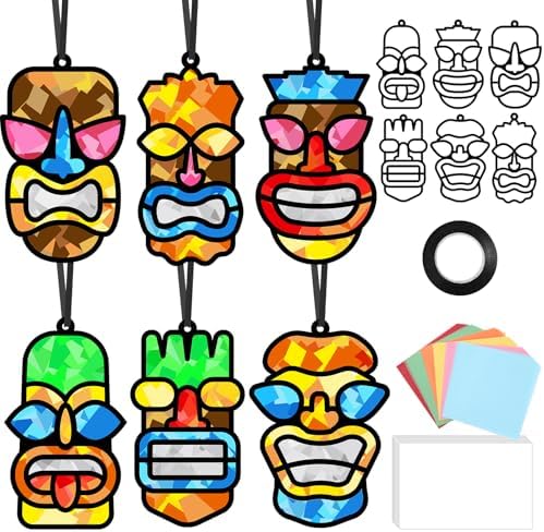 Qyeahkj 36Set Tiki Theme Suncatchers Crafts Kit for Kids by Qyeahkj