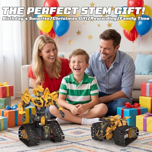 Robot Building Kit with Remote Control STEM Gift for Boys Age 6-14 | Birthday Gift for Boys Girls Ages 6-14 | 373PCS 5-in-1 Robot | APP+Remote | STEM Robotic Toys | Rechargeable |Educational - Image 6